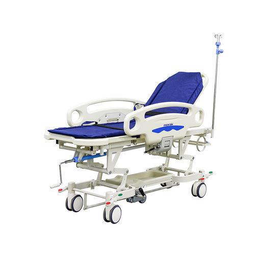 Carro camilla de transporte - YA-PS15 - Zhangjiagang Medi Medical Equipment - manual / con respaldo regulable / de 2 secciones