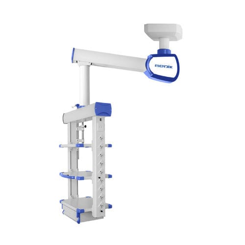 Brazo de distribución de techo - MD-E3 - Zhangjiagang Medi Medical Equipment - para endoscopia / de brazo simple / con estantes