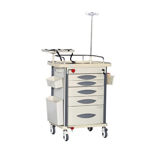 Carro médico - MK-P03 - Zhangjiagang Medi Medical Equipment - de emergencia / de medicamentos / para desfibrilador