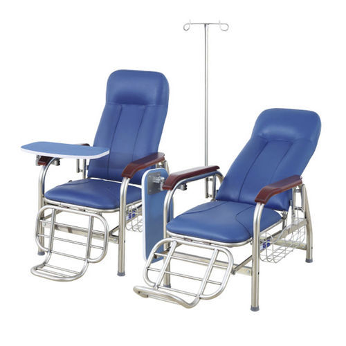 Sillón para transfusión de sangre manual - MK-F01 - Zhangjiagang Medi Medical Equipment - de 3 secciones / con ruedas / con reposapiernas