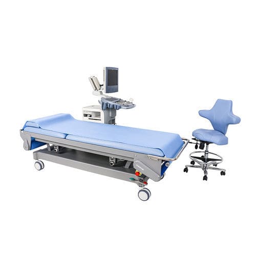 Mesa de exploración para ecografía - YA-EC-U02 - Zhangjiagang Medi Medical Equipment - para adulto / eléctrica / de altura variable