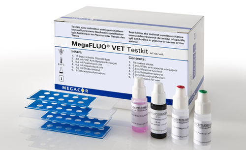 Kit de prueba de clamidia - MegaFLUO® CHLAM - MEGACOR Diagnostik - para aves de corral / de IgG / de suero