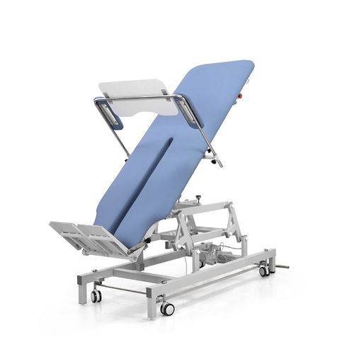 Mesa de verticalización de 1 sección - DP-A0-SU01 - Guangdong Dongpin Beauty & Medical Technology - de altura regulable / con ruedas / eléctrica