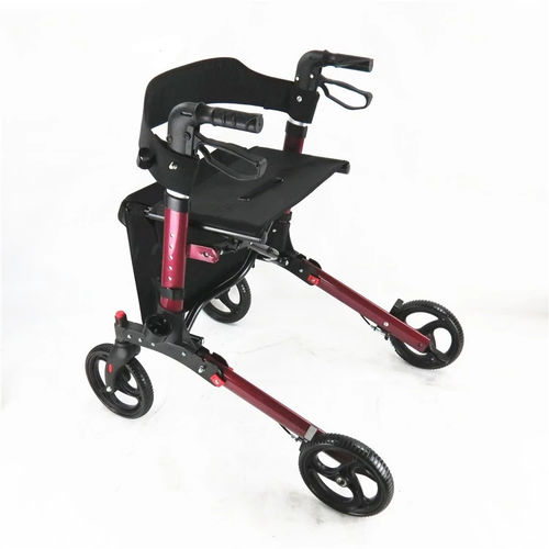 Andador con ruedas con 4 ruedas - DP-SC5025B - Guangdong Dongpin Beauty & Medical Technology - marco de aluminio / con asiento / plegable