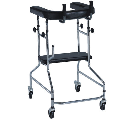Andador con ruedas con 4 ruedas - DP-SC4075B - Guangdong Dongpin Beauty & Medical Technology - marco de acero / con asiento / plegable