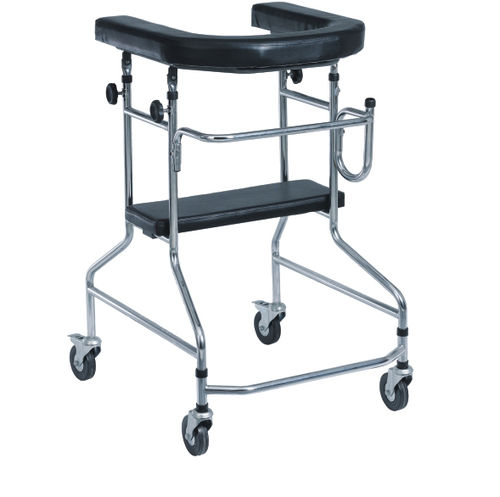 Andador con ruedas con 4 ruedas - DP-SC4075A - Guangdong Dongpin Beauty & Medical Technology - marco de acero / con asiento / plegable