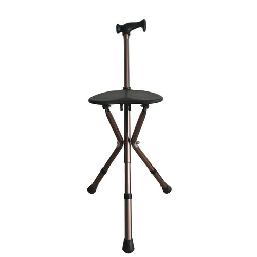 Bastón mango en T - DP-601L - Guangdong Dongpin Beauty & Medical Technology - trípode / de altura regulable / con asiento