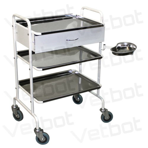 Carro para clínica veterinaria - SMm-3 - Vetbot - para instrumental / de uso general / de acero inoxidable