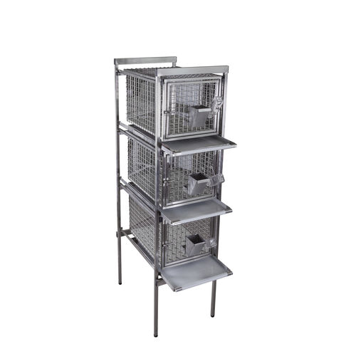 Jaula veterinaria para conejos - CL-1231 1х3 - Vetbot - modular / de acero inoxidable