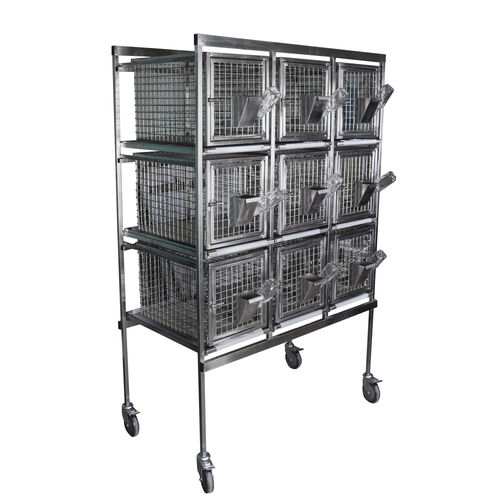 Jaula veterinaria para conejos - CL-1231 3х3 - Vetbot - modular / 9 compartimentos / de acero inoxidable