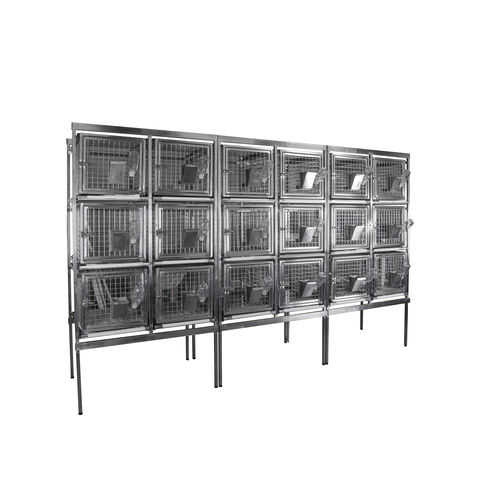 Jaula veterinaria para conejos - CL-1231 3х5 - Vetbot - modular / de acero inoxidable / de polipropileno