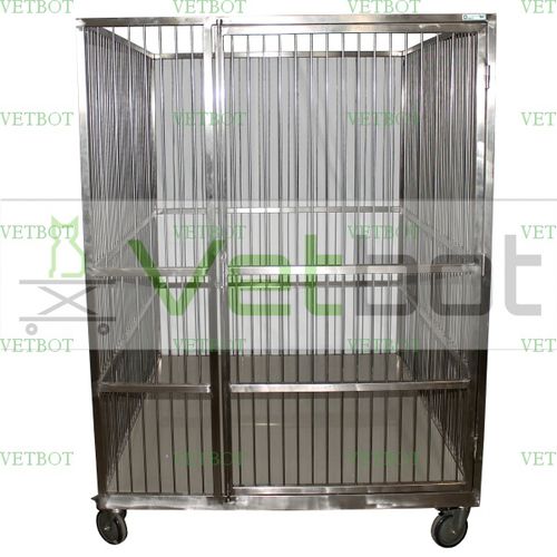 Jaula veterinaria modular - 80354 - Vetbot - con ruedas / de acero inoxidable
