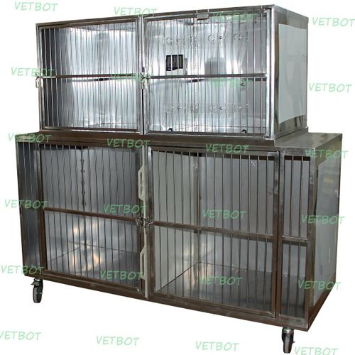 Jaula veterinaria modular - №8020  - Vetbot - de acero inoxidable / con rueda de correr