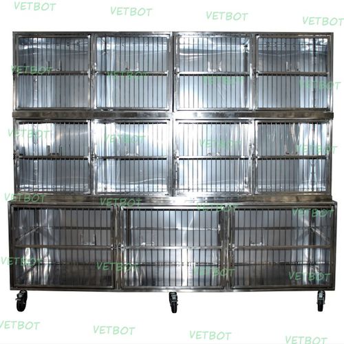 Jaula veterinaria para perros - №80519  - Vetbot - para gatos / 10 compartimentos / de acero inoxidable