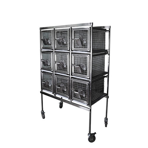 Jaula veterinaria para conejos - VETBOT CL-1231.3  - Vetbot - modular / 9 compartimentos / de acero inoxidable