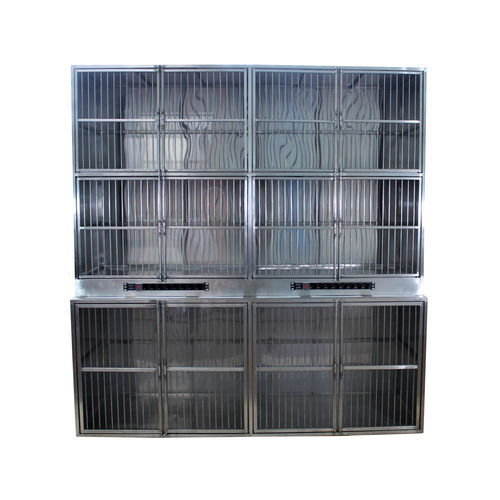 Jaula veterinaria 6 compartimentos - 80503 - Vetbot - de acero inoxidable