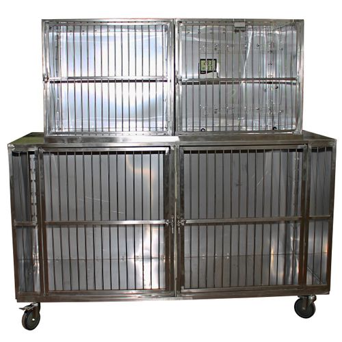 Jaula veterinaria modular - 80520 - Vetbot - 4 compartimentos / de acero inoxidable
