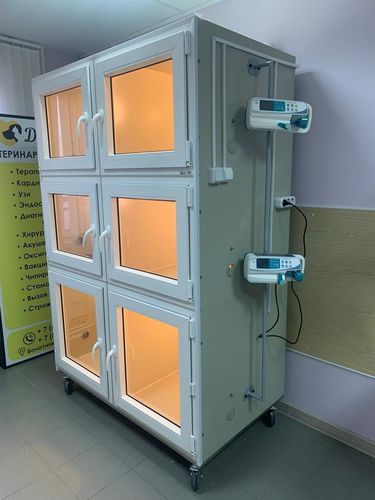 Jaula veterinaria de aislamiento - 80536 - Vetbot - modular / 6 compartimentos / con ruedas