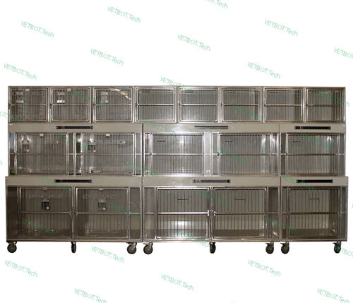 Jaula veterinaria modular - 80546 - Vetbot - de polipropileno / con rueda de correr / 5 módulos