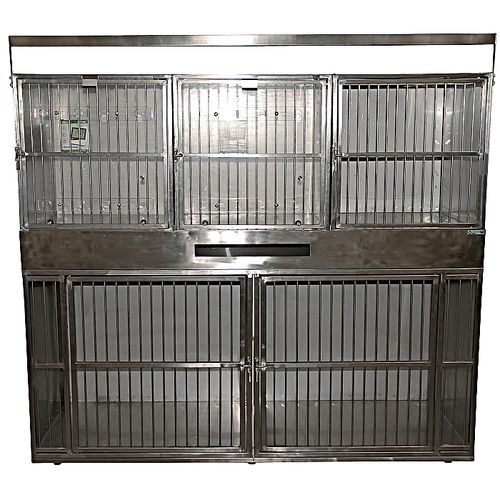 Jaula veterinaria modular - 80391 - Vetbot - 5 compartimentos / de acero inoxidable