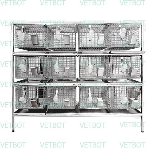 Jaula veterinaria para conejos - CL-1306.4 - Vetbot - modular / de acero inoxidable / de polipropileno
