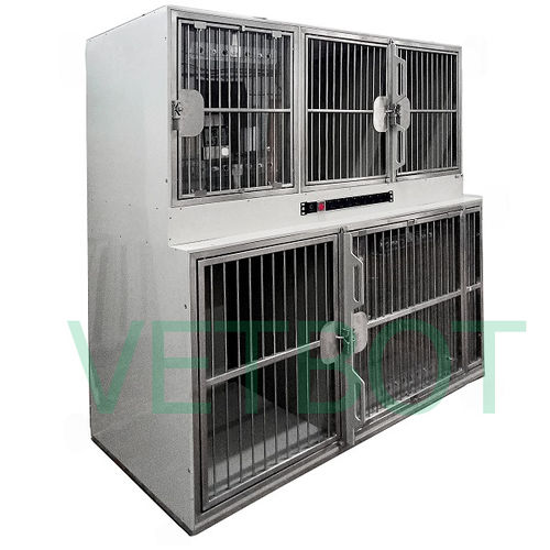 Jaula veterinaria modular - №80621 - Vetbot - de polipropileno / con rueda de correr
