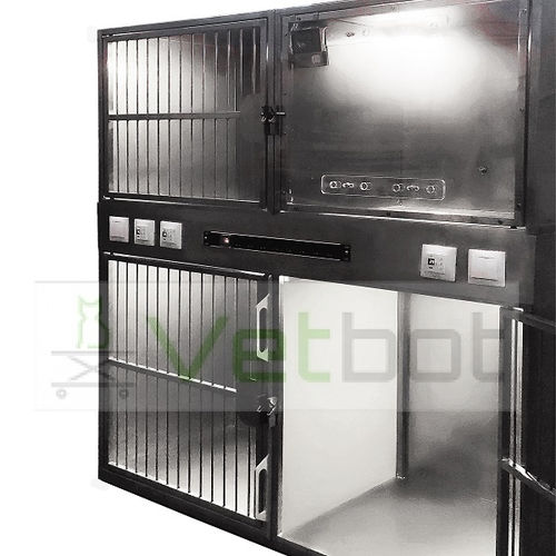 Jaula veterinaria modular - 80625.1  - Vetbot - de acero inoxidable / con rueda de correr