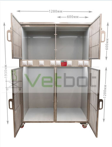 Jaula veterinaria para gatos - VST-02  - Vetbot - para perros / modular / de acero inoxidable