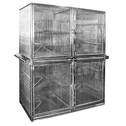 Jaula para la experimentación animal para la investigación preclínica - 2002CL - Vetbot - para hurones / 4 compartimentos / con ruedas