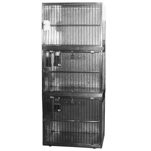 Jaula veterinaria modular - 80744 - Vetbot - 3 compartimentos / con ruedas / de acero inoxidable