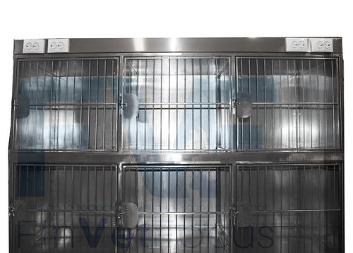 Jaula veterinaria modular - 80728 - Vetbot - 9 compartimentos / con ruedas / de acero inoxidable