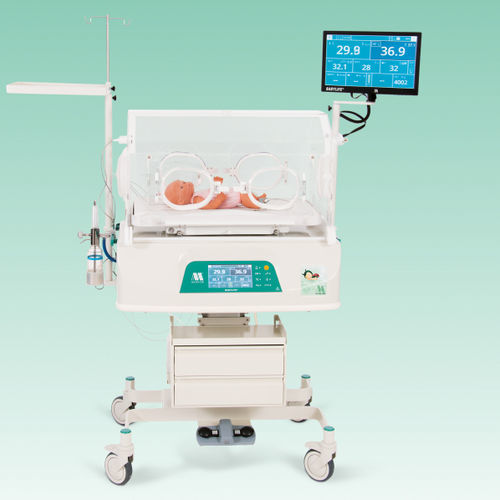 Incubadora neonatal con ruedas - BabyLife® BLF-2001G - MEDICOR Elektronika - con monitor / con báscula / con ventilador