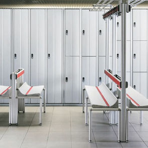 Banco para sala de espera - AD/1/S - AD/2/S  - Patentverwag Italia Srl - para vestuario de hospital / modular / multiplaza