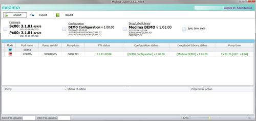 Módulo de software de gestión de bombas de infusión - Loader - Medima - médico / procesos basados en la web