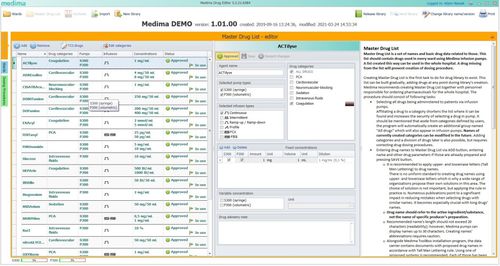 Módulo de software de gestión de bombas de infusión - Drug Editor - Medima - médico / procesos basados en la web