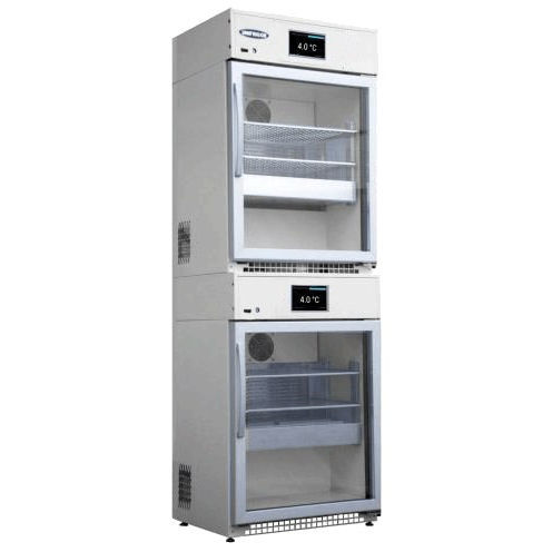 Refrigerador médico - M-COMBI 280 VP+VP IoTty - unifrigor - de tipo armario / con 2 puertas / con puerta de cristal