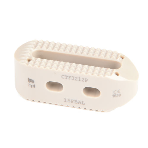 Caja intersomática lumbar - CAP Lumbar TPLIF PEEK - H.P.I. Medical - vía posterior / vía lateral / de PEEK