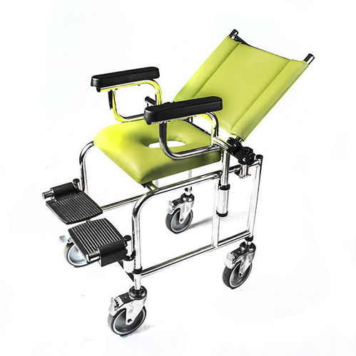 Silla de ducha con reposabrazos - Galkal - con ruedas / con apertura higiénica