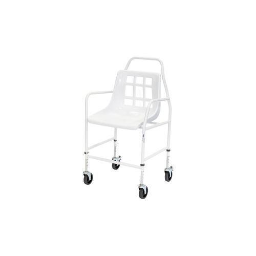 Silla de ducha con reposabrazos - ALT-BE004  - Alerta Medical - con ruedas / con respaldo / de altura variable