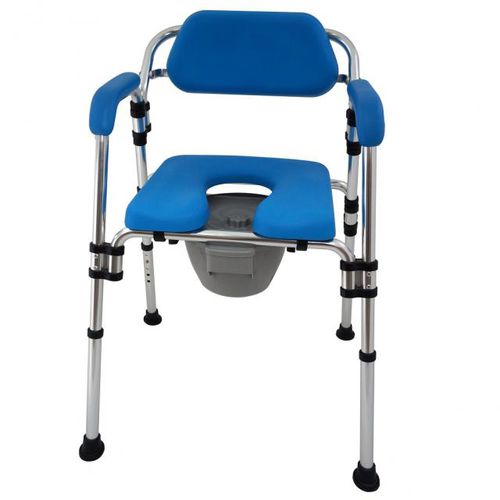 Silla de ducha con reposabrazos - HT2093Y-BL - Forever Young Enterprise - con respaldo / de altura variable / con orinal