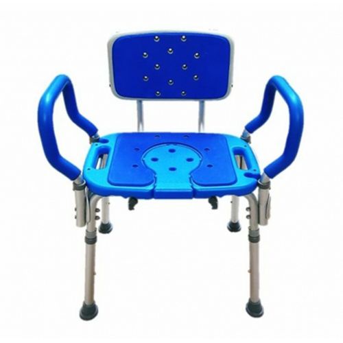 Silla de ducha con reposabrazos - HS4343A-BL - Forever Young Enterprise - con apertura higiénica / con respaldo / con orinal