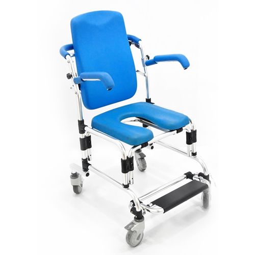 Silla de ducha con reposabrazos - HT6150-BL - Forever Young Enterprise - portátil / con reposapiés / con apertura higiénica