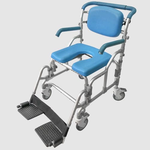 Silla con orinal bariátrica - HS6665-BL - Forever Young Enterprise - con reposabrazos / con ruedas / con reposapiés