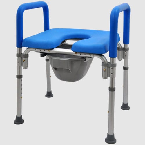 Silla con orinal con reposabrazos - HT3016-BL - Forever Young Enterprise - con cubo / sin respaldo / de altura variable