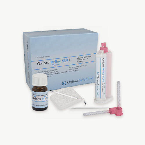 Material dental de silicona - RELINE SOFT - First Scientific Dental Materials GmbH - de fibra acrílica / para restauración dental