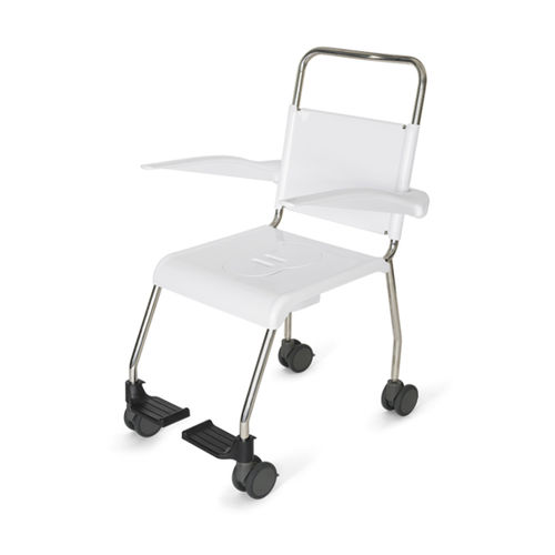 Silla con orinal con reposabrazos - Easyclean  - GAMA Healthcare Ltd. - con ruedas / con reposapiés / con respaldo alto
