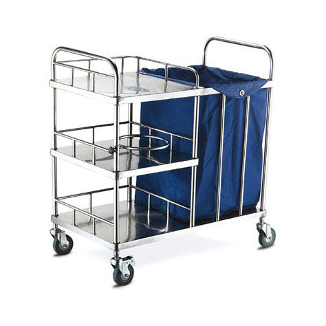 Carro para cuidados - KJW-SS101 - Guangdong Kareway Medical Technology - de limpieza / 3 bandejas / con portacilindros de oxígeno