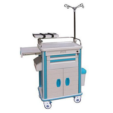 Carro de emergencia - KJW-ET002F - Guangdong Kareway Medical Technology - 2 cajones / con bandejas / con portasueros