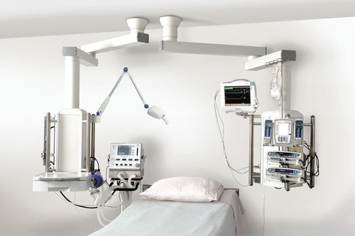 Brazo doble de distribución de techo - HU5-T22 - Hutz Medical - para cuidados intensivos / articulado