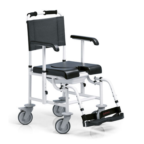 Silla de ducha con tapa - AQUA - Surace - con reposabrazos / con ruedas / con reposapiés